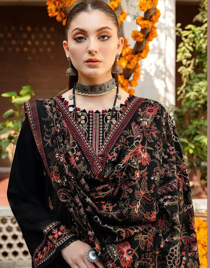 Bareeze Dhanak Luxe 3PC Embroidered Dress with Full Embroidered Shawl – ZC1296