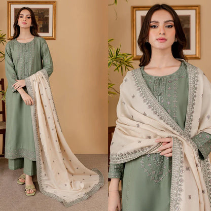 Batik 3PC Lawn Embroidered Shirt with Lawn Embroidered Dupatta – ZC1059