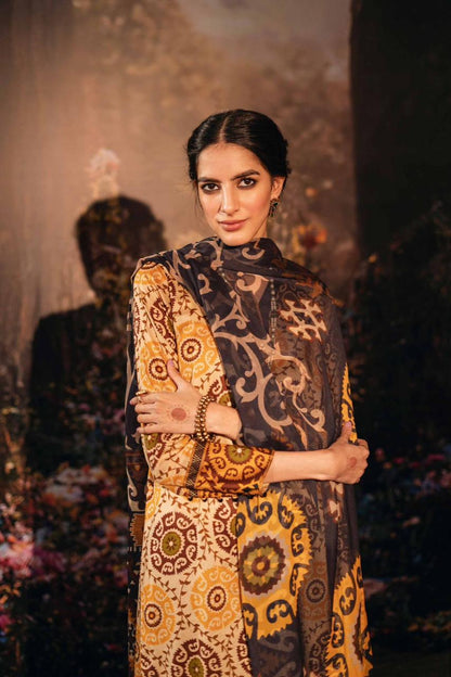 Nishat 3PC Lawn Printed with Printed Voile Dupatta – ZC754
