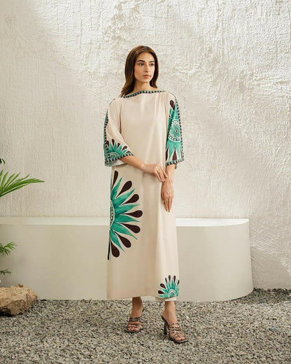 LULUSAR Luxe Silk 2PC Digital Printed Unstitched Dress – ZC863