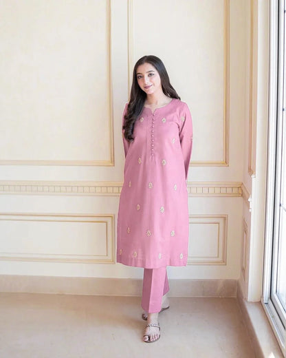 Dhanak 3PC Embroidered Ensemble – ZC1298