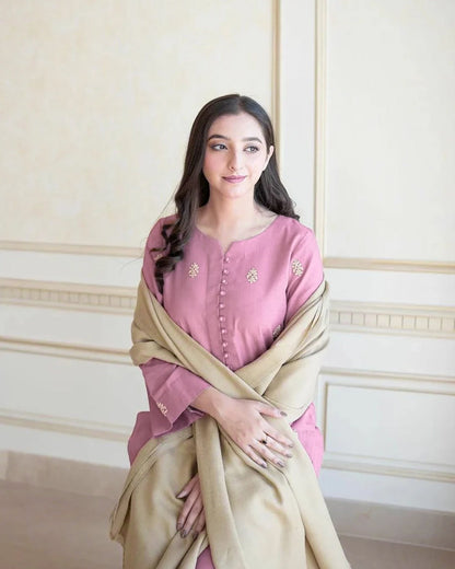 Dhanak 3PC Embroidered Ensemble – ZC1298