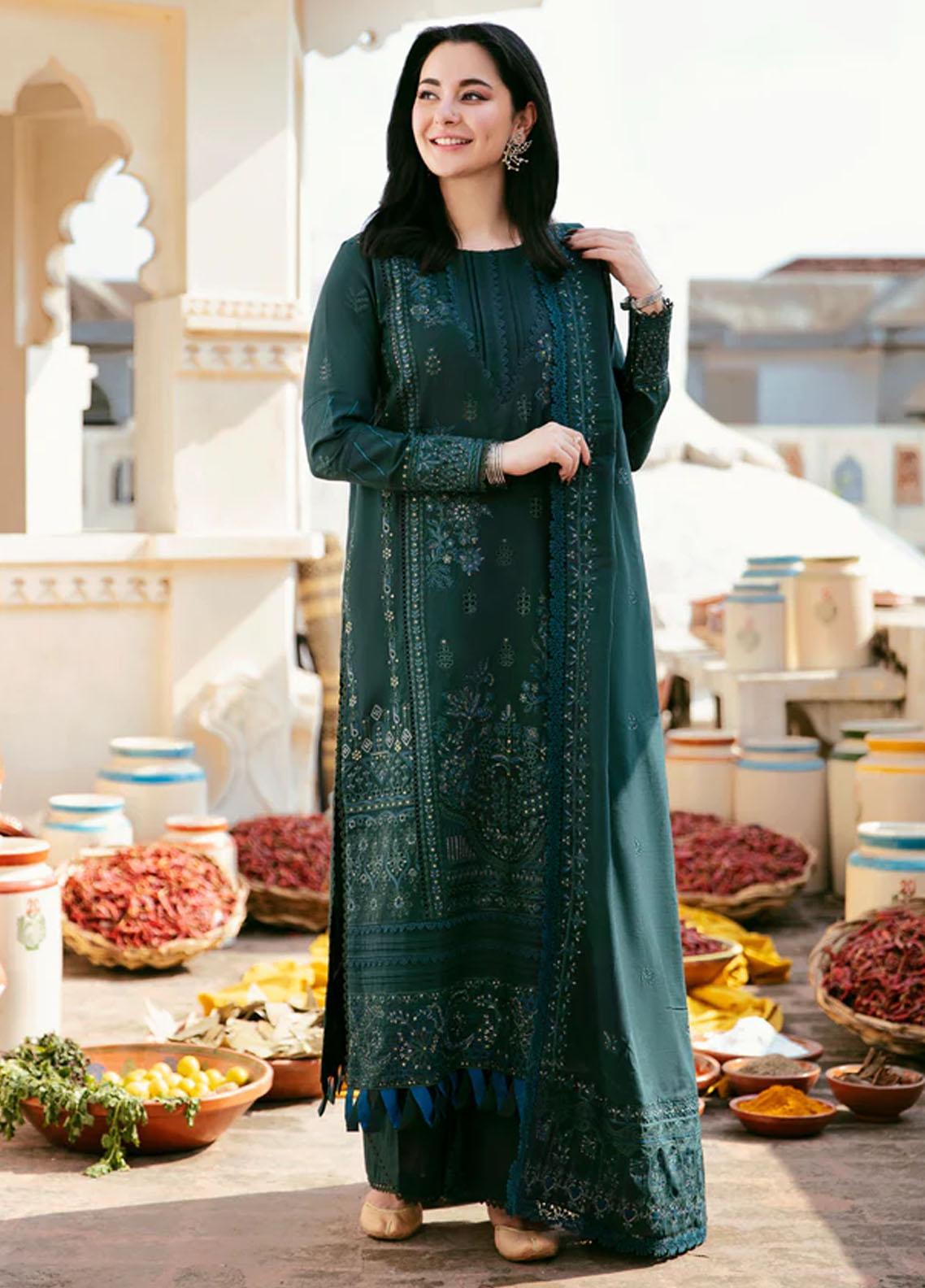 Dhanak-3PC Embroidered Shirt with Dhanak Sequins Embroidered Dupatta-3394