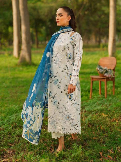 3PC Printed Lawn Shirt with Voile Printed Dupatta – ZC1546