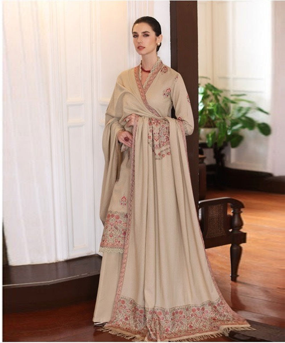 Bareeze Dhanak 3PC Embroidered Suit with Embroidered Dhanak Shawl – ZC108