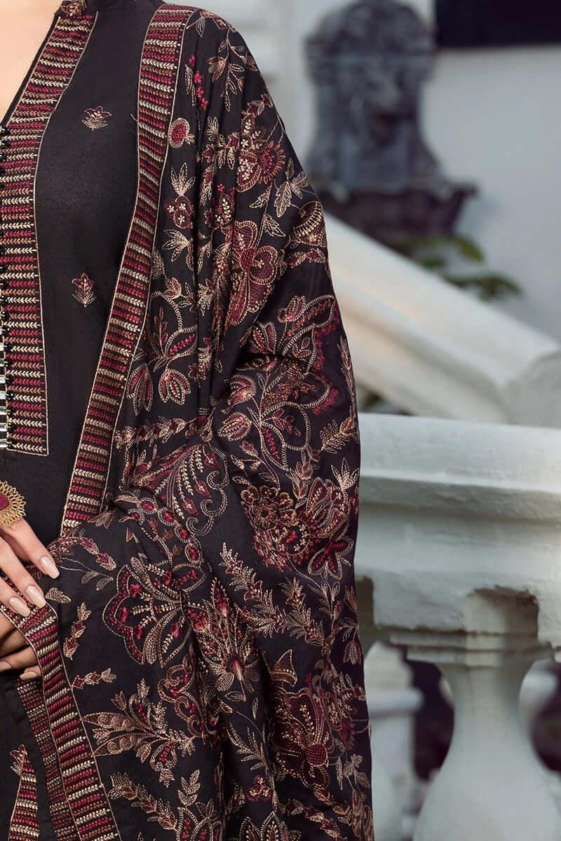 Dhanak 3PC Embroidered Shirt with Dhanak Embroidered Shawl – ZC580