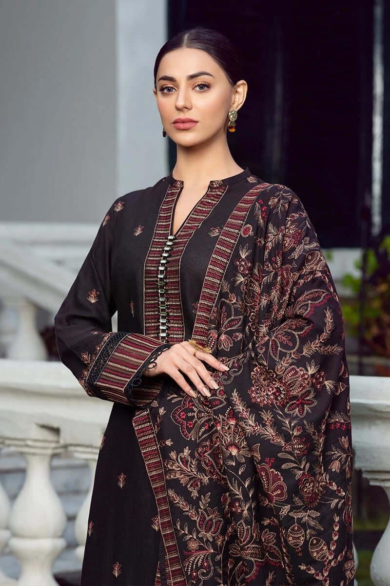 Dhanak 3PC Embroidered Shirt with Dhanak Embroidered Shawl – ZC580