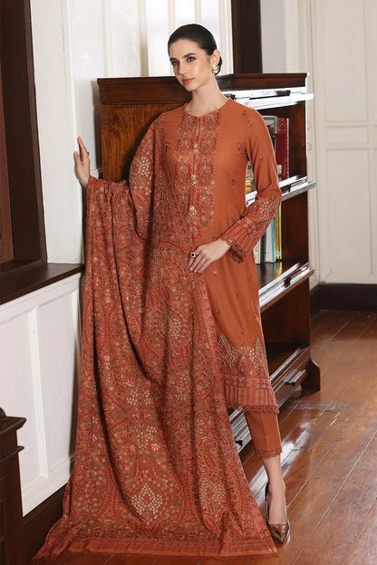 Bareeze Dhanak 3PC Embroidered with Dhanak Embroidered Shawl – ZC188