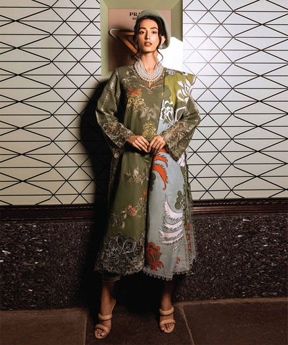 MUSHQ Dhanak 3PC Embroidered Suit with Digital Printed Wool Shawl – ZC103